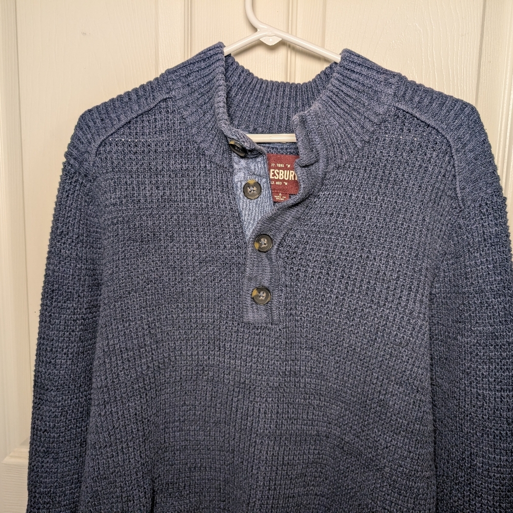 Alesbury Long Sleeve Men's Blue 1/4 Button Sweater Size L